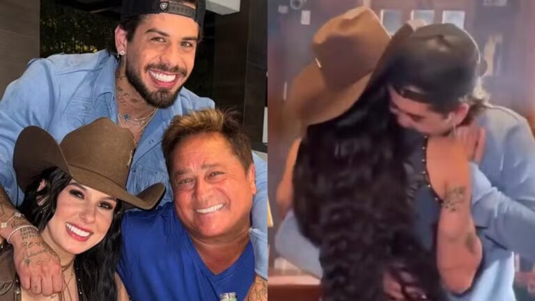 Ana Castela posa com Leonardo e Zé Felipe, que se declara: "Amo"