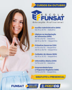 Escola Funsat divulga relação de cursos do mês de outubro com seis opções