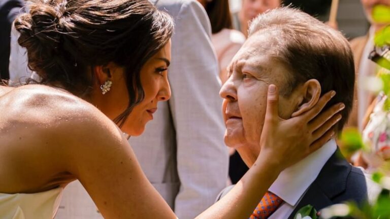 Faustão reaparece em casamento da filha após transplantes