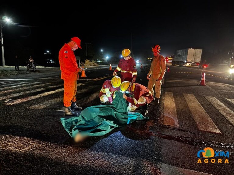 Passageira morre e motociclista fica ferido em colisão com carro na BR-163 em Coxim