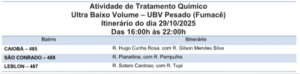 Caiobá, São Conrado e Leblon são focos do fumacê nesta quarta