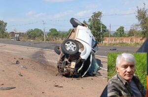 Colisão frontal na BR-163 em Coxim deixa motorista preso às ferragens