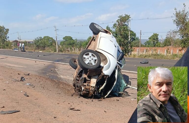 Colisão frontal na BR-163 em Coxim deixa motorista preso às ferragens