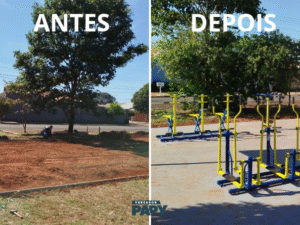 Com ação do Papy, moradores do Caiçara ganham praça para esporte e lazer