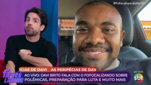 Davi se irrita com apresentador do SBT e rebate crítica ao vivo