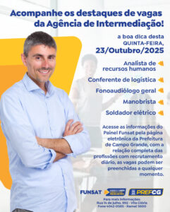 Funsat divulga 1.353 vagas de emprego nesta quinta-feira em Campo Grande