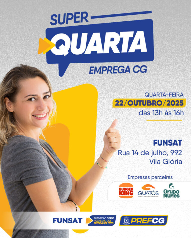Funsat oferece 1.289 vagas de emprego nesta quarta-feira (22)