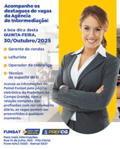 Funsat oferece 1,4 mil vagas de emprego em Campo Grande nesta sexta-feira