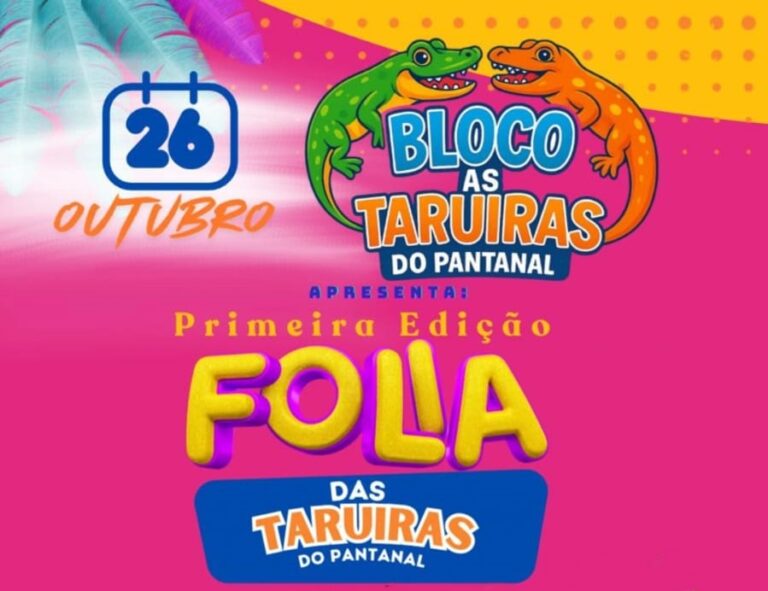 Lançamento do Bloco de Carnaval “As Taruiras do Pantanal” acontece neste domingo em Coxim