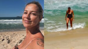 Luana Piovani ganha elogios ao posar de biquíni em praia no Rio