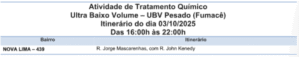 Nova Lima terá combate ao Aedes reforçado com o fumacê 