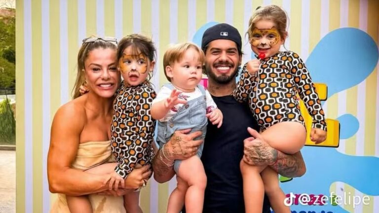 Sem Virginia, Zé Felipe faz nova festa para Maria Flor