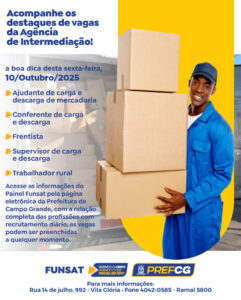 Semana encerra com 1.477 vagas na intermediação da Funsat nesta sexta-feira