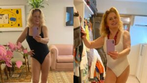 Vera Fischer posa de maiô e "pede biscoito" para os fãs