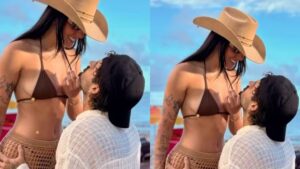 Ana Castela posa de biquíni ao lado de Zé Felipe