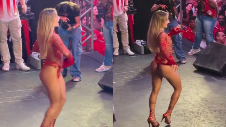 Bruna Griphao mostra samba no pé em ensaio do Salgueiro