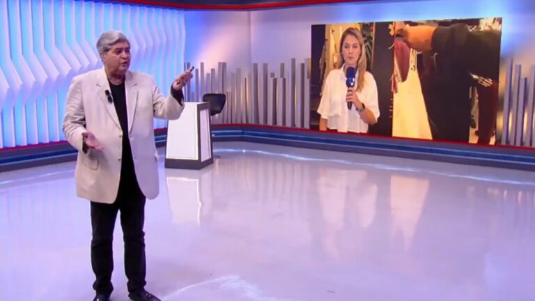 Datena dá bronca ao vivo em equipe: "Tira isso daí"