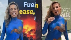 Luisa Mell rouba a cena na COP30 e vai às ruas seminua