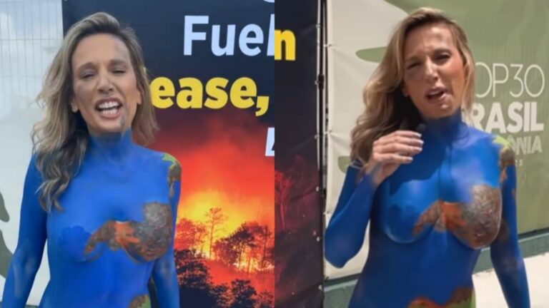 Luisa Mell rouba a cena na COP30 e vai às ruas seminua
