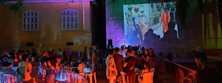 Exibição de filme no Noite Mineira de Museus e Bibliotecas. Foto: Divulgação SECULT-MG