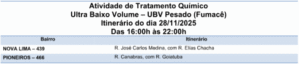 Nova Lima e Pioneiros são foco no combate ao Aedes com fumacê
