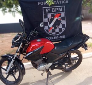 Polícia Militar recupera motocicleta furtada após denúncia anônima em Coxim