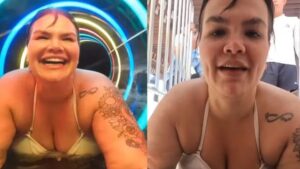 Thais Carla celebra decida no tobogã após perder 75 kg: "Emoção"