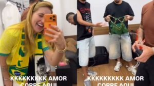 Virginia exibe calcinha temática ao torcer por Vini Jr: "Coragem"