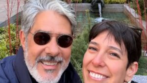 William Bonner curte férias em Nova York com a esposa