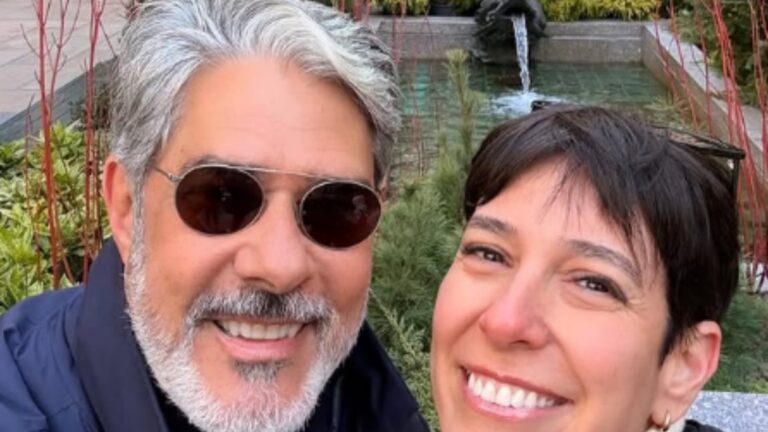 William Bonner curte férias em Nova York com a esposa