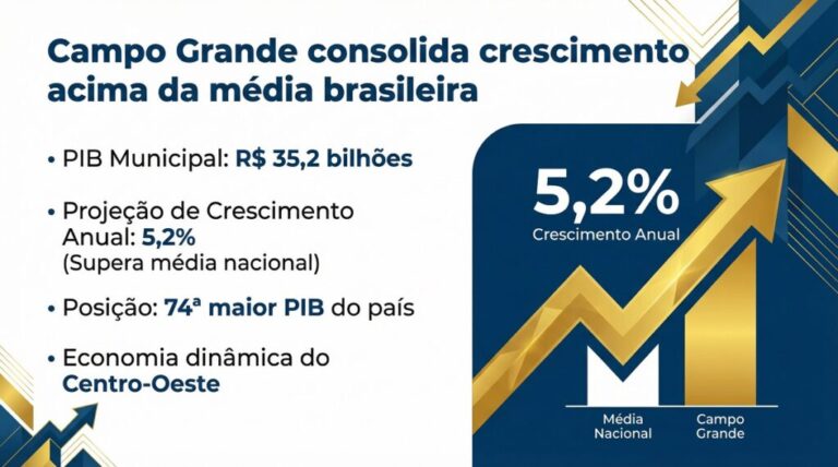 Campo Grande fecha 2025 com crescimento econômico acima da média nacional