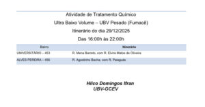 Confira  a rota do fumacê nesta segunda-feira em Campo Grande