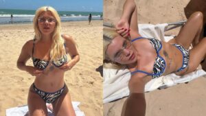 Duda Beat aposta em biquíni estampado e encanta fãs: "Que calor"