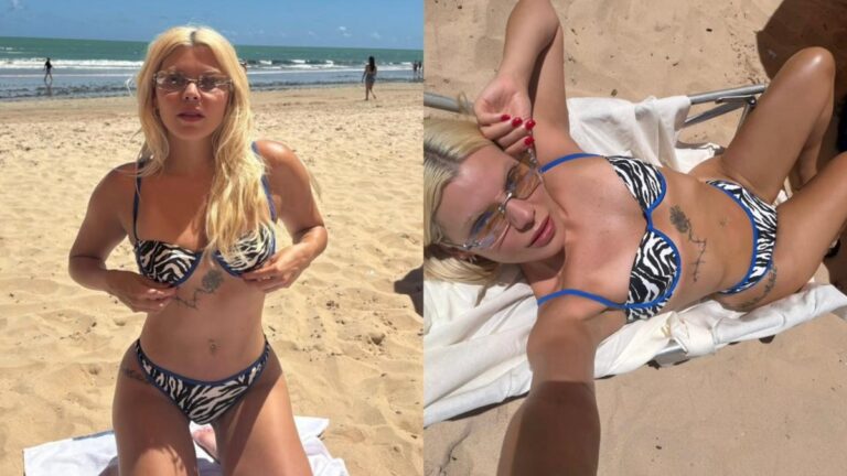 Duda Beat aposta em biquíni estampado e encanta fãs: "Que calor"