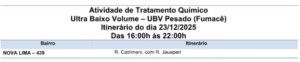 Fumacê reforça o combate ao Aedes na região do Nova Lima 