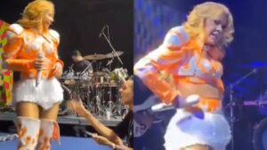 Joelma é assediada por fã em show em Belém e reage