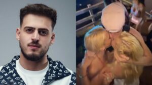 Jon Vlogs dá beijo triplo em gêmeas no "Rancho do Maia"