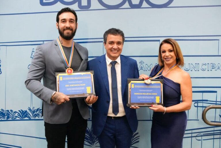 Landmark entrega Medalha Luiz Gustavo da Silva a Mariluce Muller e Déo Rimoli 