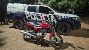 Polícia Militar recupera motocicleta furtada em Coxim
