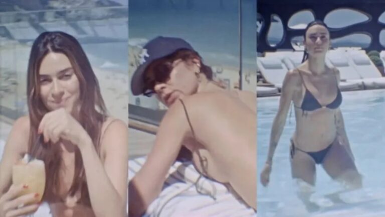 Thaila Ayala posa de topless e recebe elogios de marido em vídeo