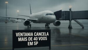 Ventania cancela mais de 40 voos em São Paulo