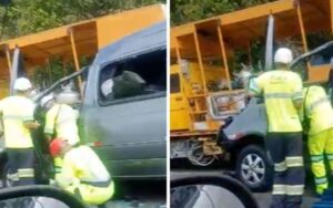 Vídeo mostra van destruída após acidente que matou Mauri Lima