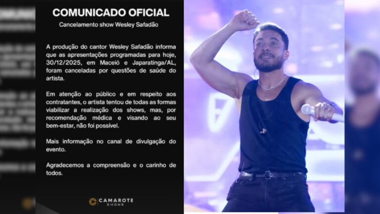 Wesley Safadão cancela shows em Alagoas nesta terça-feira