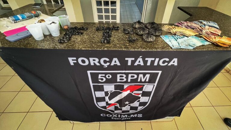 Força Tática prende casal por tráfico de drogas e aliciamento de adolescente em Coxim